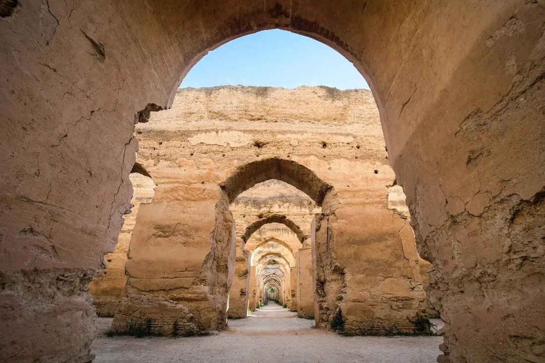 Vaulted granary arches at the imperial city of Meknes